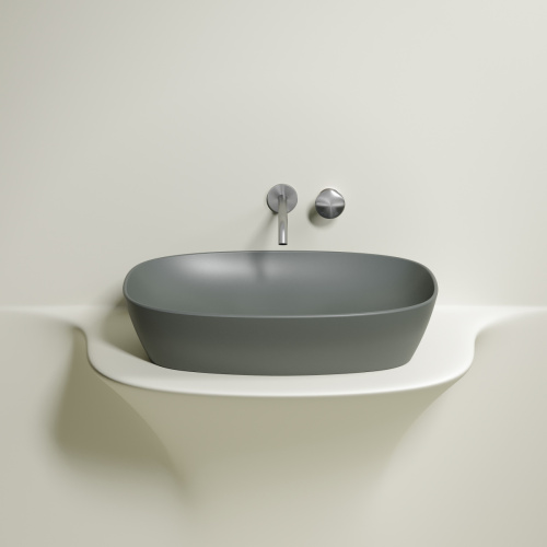 Раковина из сантехнического фарфора Ceramica Nova ELEMENT CN6049MH 60х40 накладная цвет черный без отверстий под смеситель - фото 4